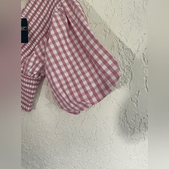Abercrombie Y2K Cottagecore Prairie Puff Sleeve Gingham Top - Picture 4 of 7